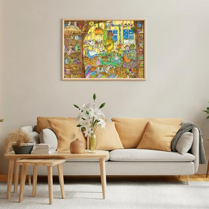 Puzzles for Adults 1000 Pieces, Jigsaw Puzzle for Adults, Fun Challenging Puzzle, Animal Kitchen Fun Puzzles Game, Interlock Perfectly No Dust, Gifts for Easter Mother’s Day - color: Kitchen Fun