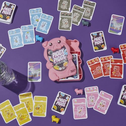 Hasbro Gaming Piggy Piggy Card Game | Family Games for Kids, Teens, and Adults | 2 to 6 Players I 20 Mins. Average | Quick-Playing Travel Games | Fun Summer Activities | Vacation Essentials | Ages 7+