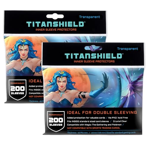 TitanShield | Inner Sleeves | Perfect Fit Card Sleeves | Compatible with Pokémon Cards MTG Magic The Gathering Lorcana | for Double Sleeving (Daylight (Transparent), 400 ct) - size: 400 ct