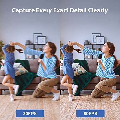 Zoomable Webcam with Remote Control, 1080P 60FPS Streaming with Ring Light and Microphone, Pro USB Webcam with 5X Digital Zoom and Privacy Cover for Zoom/Skype/Teams/PC/Laptop/Mac