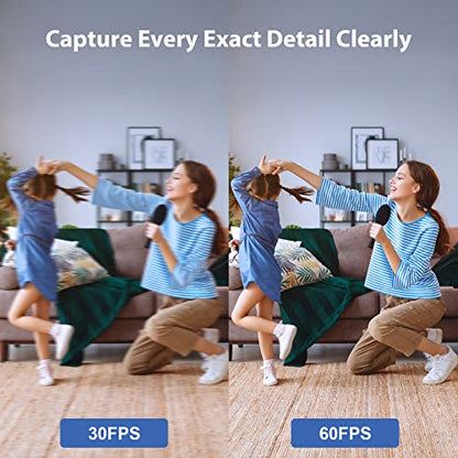 Zoomable Webcam with Remote Control, 1080P 60FPS Streaming with Ring Light and Microphone, Pro USB Webcam with 5X Digital Zoom and Privacy Cover for Zoom/Skype/Teams/PC/Laptop/Mac