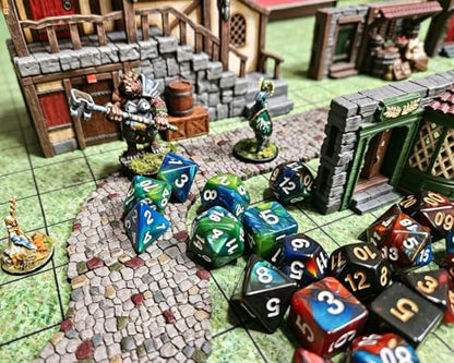 Blue Mix Green DND Dice Set for Dungeon and Dragons D&D Pathfinder Role Playing Game RPG Polyhedral Dice with Dice Bag - color: Green Mixed Blue