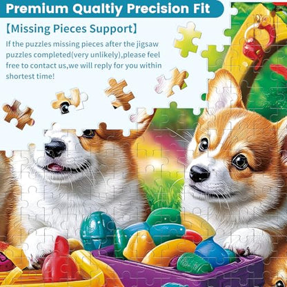 300 Pieces Dog Puzzles for Adults, Puppy and Toys Puzzle for Adults Children Seniors, Retro Style Puzzle 300 Pieces, Gift for Birthday, Home Decor, Fun for Family Entertainment(20.5 * 15 in) - style: Happy Dogs
