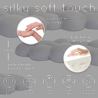 Cloud Keyboard Wrist Rest – Create-ables Qloud Cloud Wrist Rest for Computer Keyboard and Mouse, Ergonomic Memory Foam Wrist Pad with Non-Slip Base, Includes Cloud Mouse Pad – Gray - color: 11 Soft Gray