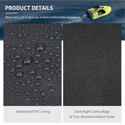 Asixxsix RC Bait Boat Storage Bag, 1000D Oxford RC Boat Remote Control Fishing Boat Cover Bag, 60 x 30 x 20cm, 24 x 12 x 8inch, Suitable for Most Bait Boats, Double Zipper - color: Black