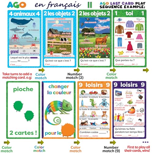 AGO En Francais 2 Card Game (Deluxe Edition): Learn French The Fun Way! - Boost Vocabulary & Grammar Skills - Interactive Learning for All Ages! - style: AGO En Francais 2