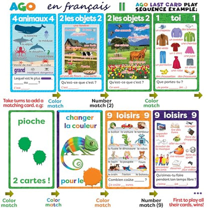 AGO En Francais 2 Card Game (Deluxe Edition): Learn French The Fun Way! - Boost Vocabulary & Grammar Skills - Interactive Learning for All Ages! - style: AGO En Francais 2