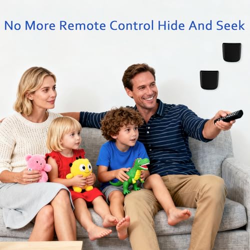 SUNFICON Remote Holder Wall Mount TV FAN Remote Control Holder Bedside Caddy Wall Organizer Phone Holder for Office Adhesive Media Player Controller Holder Box Tray Home Desk Nightstand 2 SMALL BLACK - color: 2SMALL BLACK