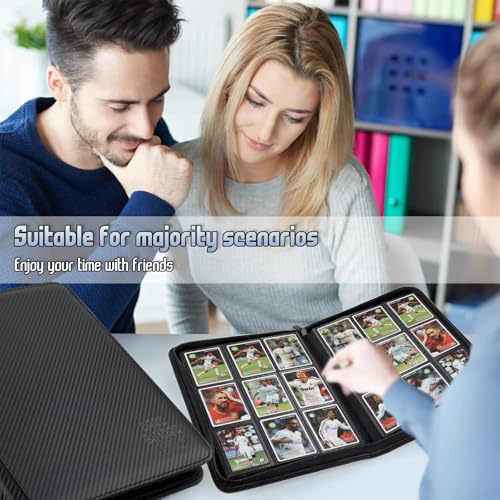 Trading Card Binder, Premium 9 Pocket Double Sided 540 Pocket PU Card Collection Binder, Collectible Trading Card Albums for MTG, TCG, Sport Card, Game Cards (Black 1) - color: Black 1