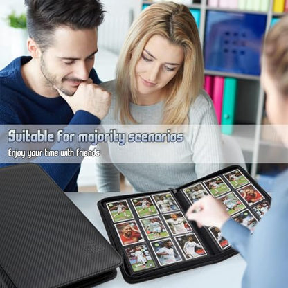 Trading Card Binder, Premium 9 Pocket Double Sided 540 Pocket PU Card Collection Binder, Collectible Trading Card Albums for MTG, TCG, Sport Card, Game Cards (Black 1) - color: Black 1