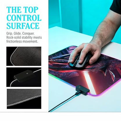 Luminous RGB Gaming Desk Mat, Large Mouse Pad, Wear-Resistant Non-Slip Pad, PC Accessory, (Small) 9.85"x13.79"