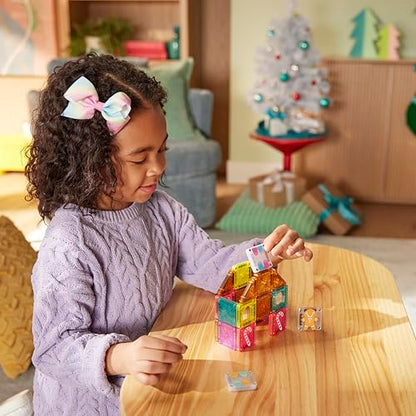 MAGNA-TILES microMAGS 24-Piece Gingerbread House Travel Set, The Original Magnetic Building Brand - style: Gingerbread