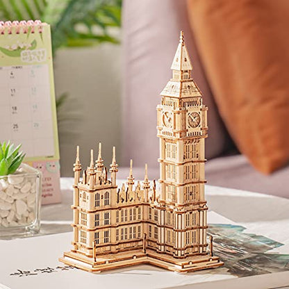 Rowood 3D Puzzles for Adults Wooden Model Kit Adult Craft Kit Gifts for Age 14+ Big Ben - style: Big Ben