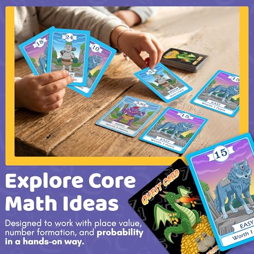 Matica Quest: The Fantasy Math Card Game for Kids Ages 7+, Educational Strategy Game on Place Value & Probability, Fun Family or Classroom Play, 2–6 Players
