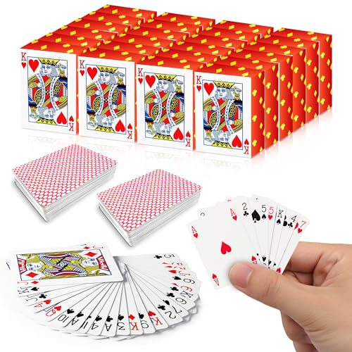 Gamie Pack of 20 Mini Playing Cards - Poker Mini Card Deck - Miniature 1.5 Inch Card Set - Small Casino Game Cards for Kids, and Adults - Great Novelty Gift, Party Favor for Boys and Girls