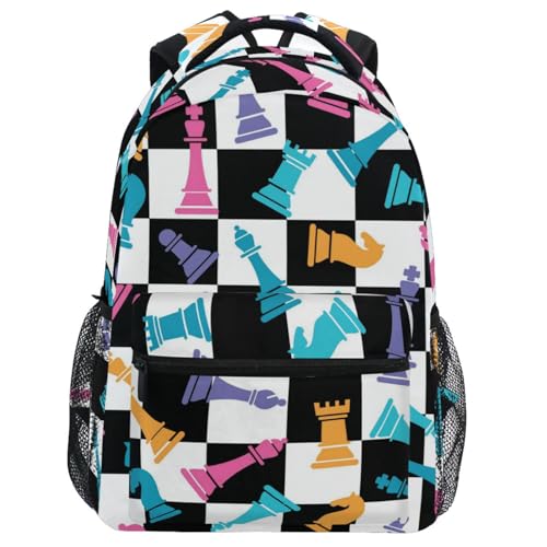 Backpack Colorful Chess Board Bookbag Daypack Travel Hiking Camping School Laptop Bag - color: Multi Pattern 20