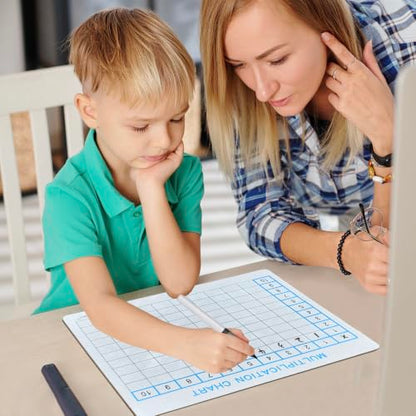 9"x12" Double-Sided Multiplication Chart Whiteboard Math Dry Erase Board | Reusable and Wipes Clean, for Classroom Students, 1 Pack - size: 1 Pack