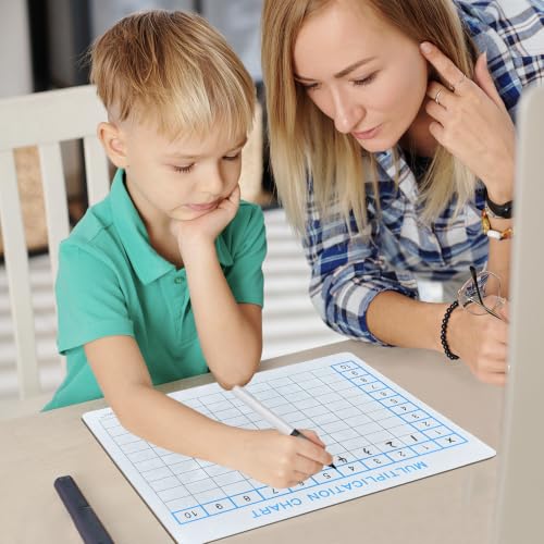 6 Pack Double-Sided Multiplication Whiteboard 9"x12" Math Dry Erase Board | Reusable and Wipes Clean, for Classroom Students - size: 6 Pack