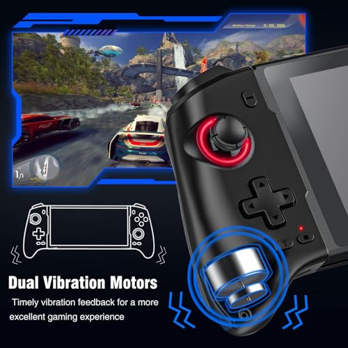 Switch Controller for Switch/Switch OLED, Rechargeable Plug-in Switch Controller, One Piece Ergonomic Grip Switch Controller for Handheld Mode with Turbo,Dual Vibration,6-Axis Motion Control,Red-Blue