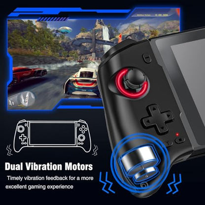 Switch Controller for Switch/Switch OLED, Rechargeable Plug-in Switch Controller, One Piece Ergonomic Grip Switch Controller for Handheld Mode with Turbo,Dual Vibration,6-Axis Motion Control,Red-Blue