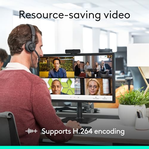 Logitech C925e Business Webcam, HD 1080p/30fps Video, Light Correction, Autofocus, Clear Audio, Privacy Shutter, Works with Microsoft Teams, Google Meet, Skype, WebEx, Cisco - Black