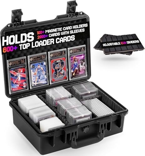 Card Cases for Sports Trading Graded Cards Storage Box Holder Organizer | with Spring Buckles Waterproof Hard Case Organizer for Baseball Slab BCW MTG TCG Zion Top Loader Rigid Magnetic Card Sleeve - color: 9 Adj-Zones/ Fits H≤4.3" (Spring Buckle)