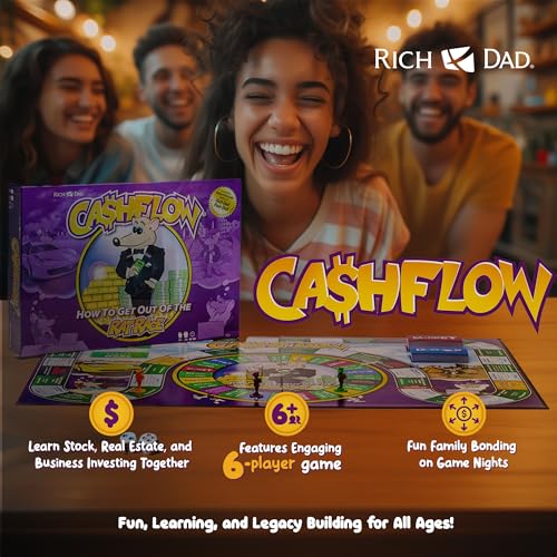 Rich Dad CASHFLOW Board Game, Educational Business & Finance Literacy Game, Ages 14 & Up - Financial Learning Games for Kids, Teens, Adults and Family - style: Adult Version