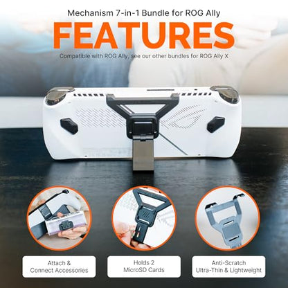 Mechanism Allymate 7-in-1 Bundle | ROG Ally Kickstand, Battery, SSD, USB-C Hub, VESA & Wall Mounting Kit | Mount Anything to Your ROG Ally & It to Anything | Case Friendly ASUS ROG Ally Accessories - color: ROG Ally