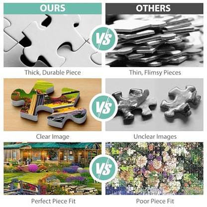 Jigsaw Puzzles for Adults 500 Pieces, Country Life Puzzle Interlock Perfectly Letter on Back No Dust, Challenging Puzzle Home Decor Birthday Party Gift Toy for Men Women Olders Seniors (21 x 15 in) - style: Country Puzzle