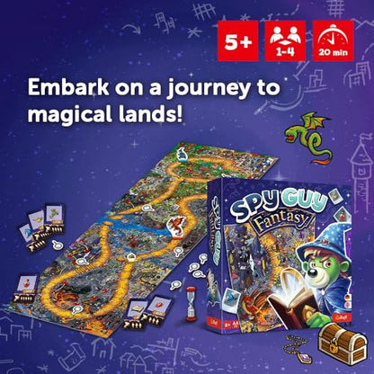 Trefl Spy Guy: Fantasy - Cooperative Detective Game, 5+ | Observation-Based Board Game, World of Magic and Fairytale Creatures, Searching for Clues