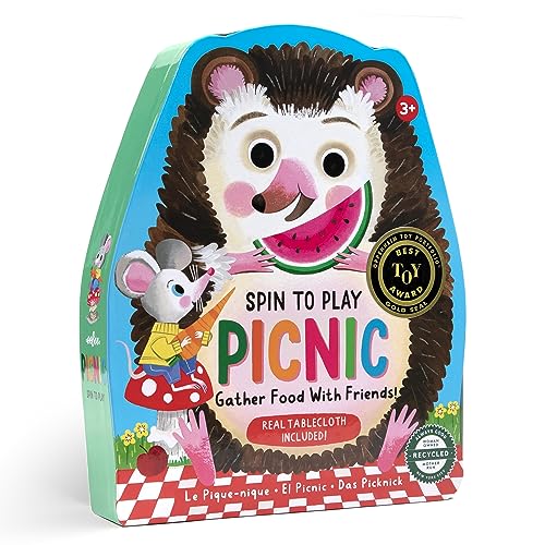 eeBoo: Spin to Play Picnic - Game for Kids, Gather Food with Friends, Preschool, Ages 3+, 2-4 Players, 15-25 Min Playing Time - style: Picnic