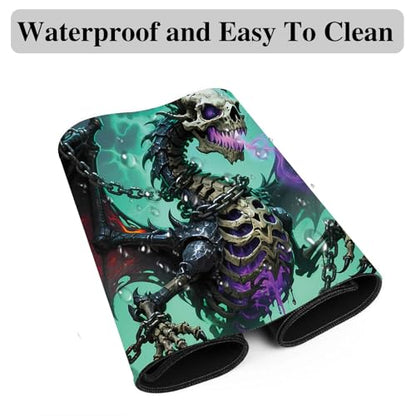for MTG Playmat, for TCG Play Mat, 24 x 14 inches,Magic Game Card Commander Playmat,Trading Card Inked Game Mat Battle Game Rubber Non-Slip - Bone Dragon - color: Bone Dragon