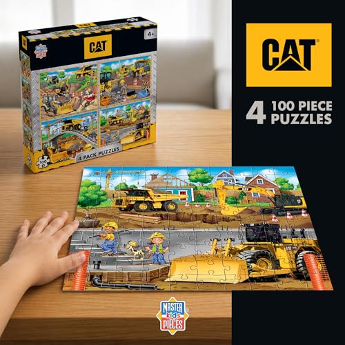 MasterPieces – Jigsaw Puzzle Set for Kids 6+ Years, 4-Pack of 100 Pieces, Educational and Fun Game, Caterpillar Collection, Gift Idea for Children, 8" x 10 - style: Caterpillar
