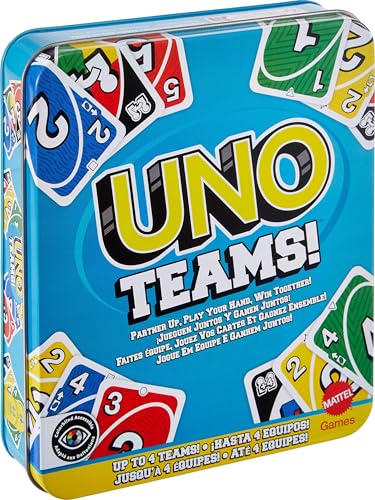 Mattel Games UNO Teams Card Game, Ages 7+, 2-10 Players | Team-Based Gameplay with Special Rules for Kids, Teens, Parties, Groups & Family Game Nights (Amazon Exclusive) - style: UNO Teams