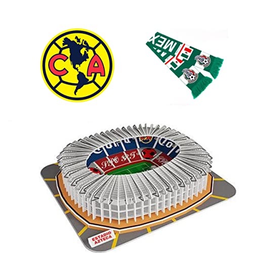Classic Football Stadium Puzzle,3D Puzzle Soccer Club Venues,3D Paper Model Building Puzzle Kit, Soccer Stadium Souvenir Gift,Handmade Puzzle Ornaments，Cardboard Model (Aztec Stadium) - color: Aztec Stadium