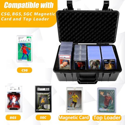 Graded Card Case, Trading Card Storage Box for Card Slab | Graded Card Slab Case - Storage Box for 120+ CSG, BGS, SGC, Top Loaders Graded Sports Trading Cards with 6 EVA Foam - size: XXL (holds 120+ Graded Cards)