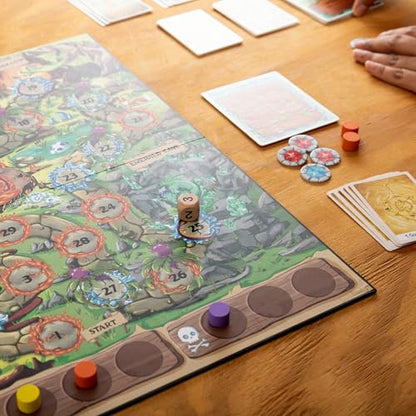 Dragon Hoard Board Game, Fantasy Adventure for Kids and Family, Fight Dragons to Win Gold, Fun and Easy Strategy, Semi-cooperative gameplay, Ideal for Family Game Nights, Ages 8+, 30 mins, 2-5 Players