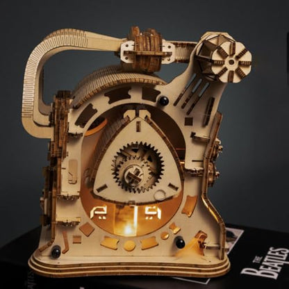 3D Wooden Puzzle for Adults, Mechanical Wooden Rotary Engine Model Kit to Build, 270+PCS DIY Assembly Steampunk Puzzle Engine Kit Craft Decor Gift, KIT Version