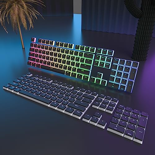 Pudding Keycaps - PBT Double Shot Gaming Keycaps, XDA Profile for US/ISO Layout 60% 65% 75% Mechanical Keyboard (Black Pudding) - color: Black Pudding