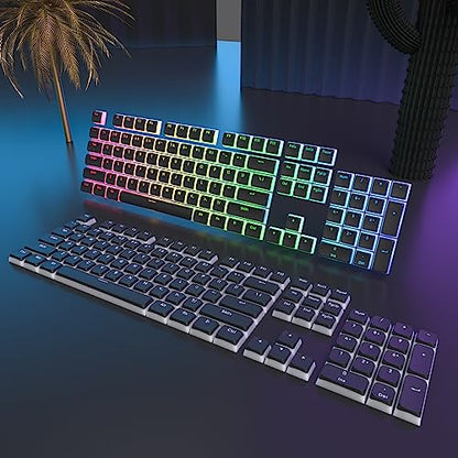 Pudding Keycaps - PBT Double Shot Gaming Keycaps, XDA Profile for US/ISO Layout 60% 65% 75% Mechanical Keyboard (Black Pudding) - color: Black Pudding