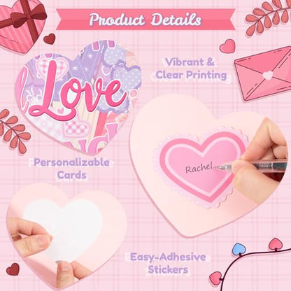 TICIAGA Pink Heart Book Learning Bulletin Board - 62Pcs Back to School Bookshelf Fall in Love with Learning Pink Heart Cutout Border Book Flag Banner for February School Library Classroom Wall Decor - style: Valentines