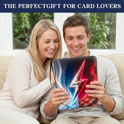 Trading Card Binder 9 Pocket, 900 Pocket Card Holder with 50 Removable Sleeves,PU Waterproof Card Book 3-Ring Zipper Collectible Card Album for Adult Gift (Red-1) - color: Red-1, size: 9 Pocket, 900 Cards