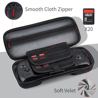 iofeiwak Carrying Case for Switch Controllers / Enhanced Grip / Wider-Sized Switch Accessories - 20 Game Slots / Hard Shell / Large Capacity