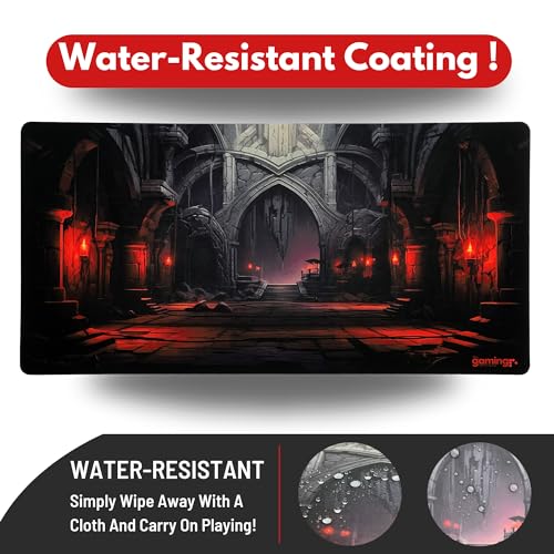The Gaming Mat Company Single Player MTG Playmat & Mouse Pad – 28" x 14" Dungeon Gaming Mouse Pad Compatible with Magic: The Gathering playmats, MTG Cards, TCG Gaming mat - color: Dungeon