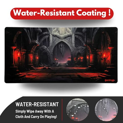 The Gaming Mat Company Single Player MTG Playmat & Mouse Pad – 28" x 14" Dungeon Gaming Mouse Pad Compatible with Magic: The Gathering playmats, MTG Cards, TCG Gaming mat - color: Dungeon