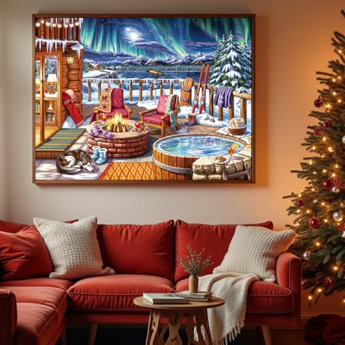 Christmas Jigsaw Puzzle for Adults - 1000 Pieces Winter Holiday Puzzle - Gift for Women & Mom - color: Winter Holiday-2