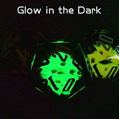 Cusdie Large D20 Dice 55mm with Sharp Edges, D&D 20 Sided Dice, Handmade DND Giant D20 for RPG, Table Games(Green Skull) - color: Green Skull