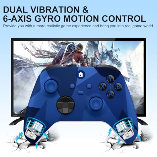 Xbox One Controller,Xbox Controller Wireless for Xbox One, Xbox Series X/S | Wireless Controller with 3.5mm Audio Jack,with 2.4GHz Wireless Adapter,Camo Blue - color: Blue