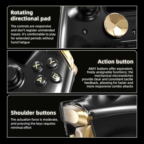 Cintwor RG G01 Interactive Screen Wireless Gaming Controller for Steam/PC/Switch/Linux/Android/iOS, 2.4G Wireless Bluetooth Controller with Screen, Heart Rate Monitor, Hall Effect Triggers (Black) - color: black