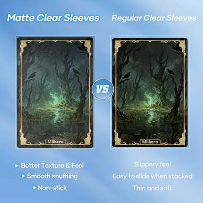 500 Count Card Sleeves – Matte Clear Trading Card Sleeves, Polypropylene (PP), Fit for MTG, TCG, Baseball, Football, and Game Cards (Matte Clear) - color: Matte Clear, size: 500 Pack